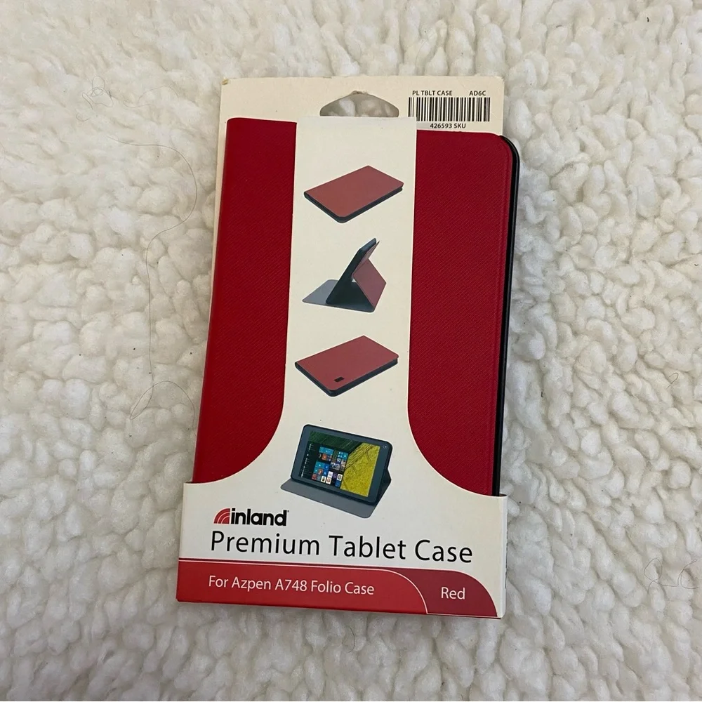 Inland Premium Tablet case Red 5” X 7 3/4” New